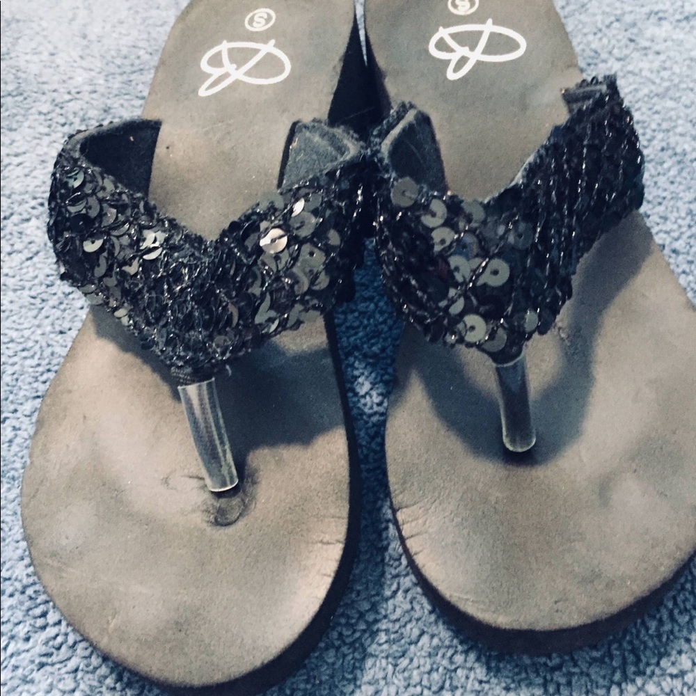 Sparkly flip flops